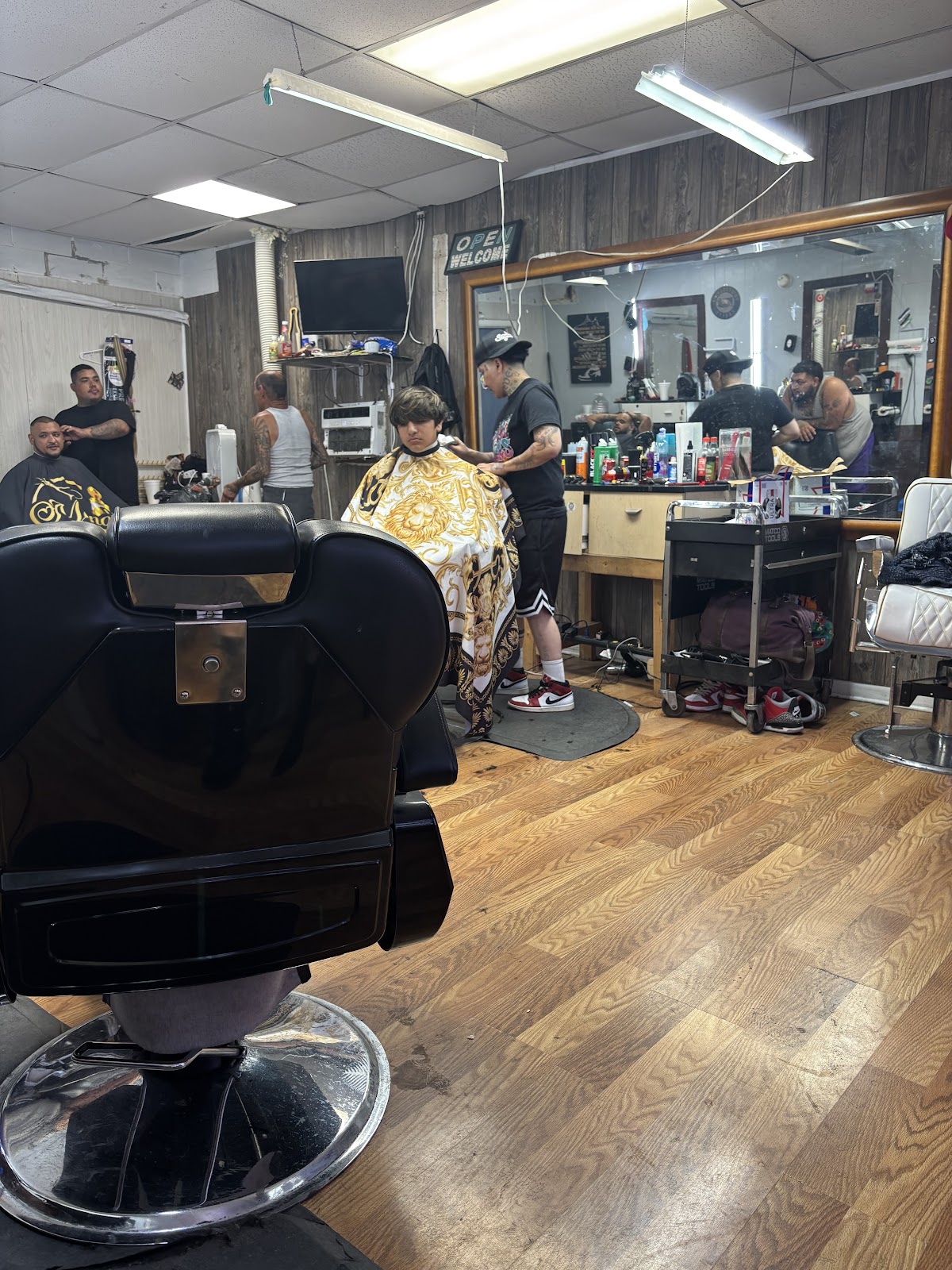 Barber at work